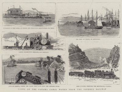 Vedute dei Lavori del Canale di Panama dalla Ferrovia dell